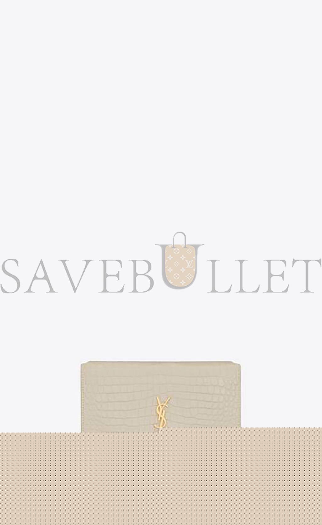 Y*L cassandre phone holder with strap in shiny crocodile-embossed leather 635095dnd1j9207 (18*11*2.5cm)