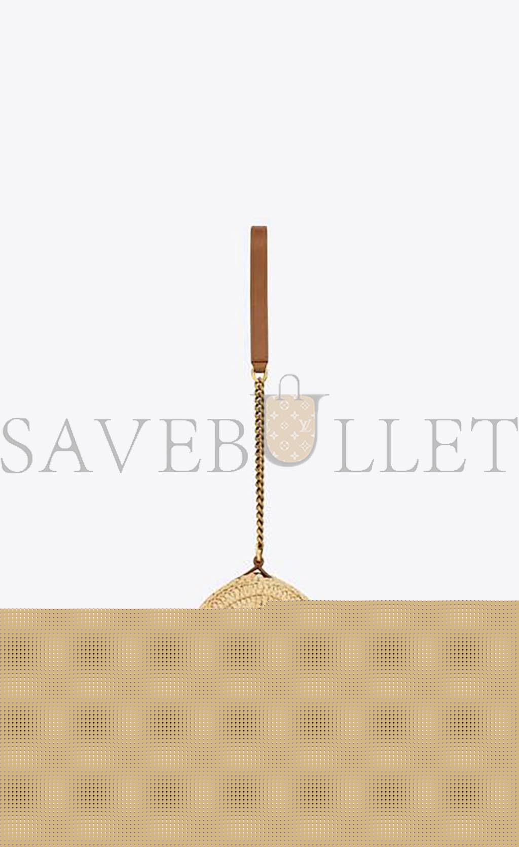 Y*L cassandre small cylindric bag in raffia and vegetable-tanned leather 744504gaabn2080 (24.5*11*11cm)