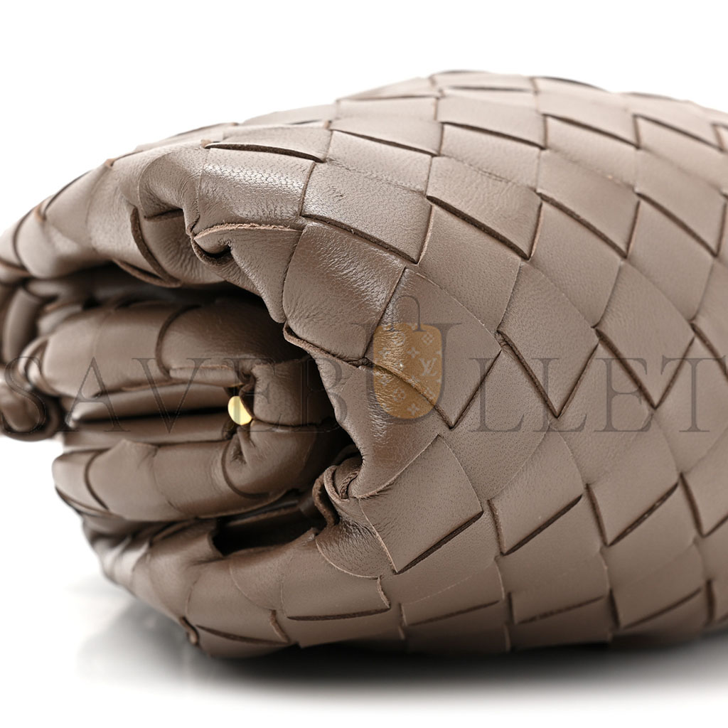 bo*te*ga Ve*ne*ta nappa intrecciato the mini pouch taupe grey 1442829 (22*11*5cm)