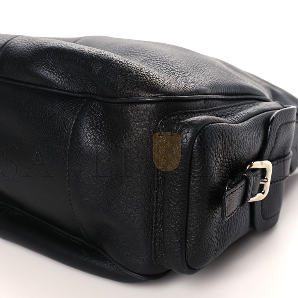 Pra*a vitello daino side pocket tote black (31*25*12cm)