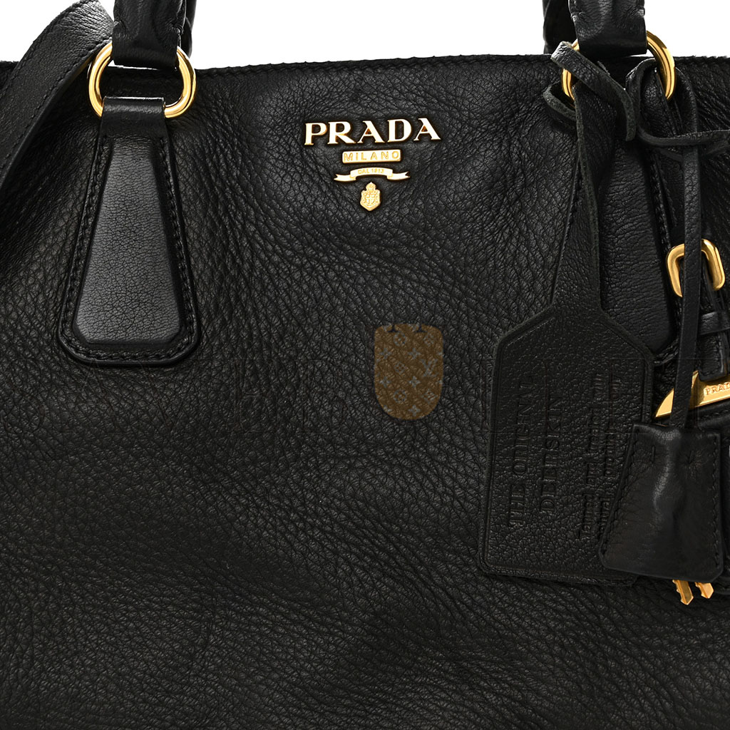 Pra*a vitello daino tote black (39*28*17cm)