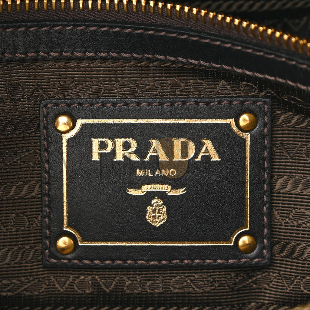 Pra*a jacquard logo tote corda bruciato (34*17*11cm)