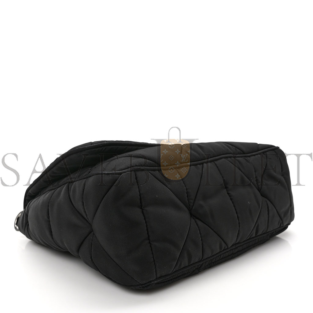Pra*a nylon tessuto quilted padded shoulder bag black (25*18*9m)