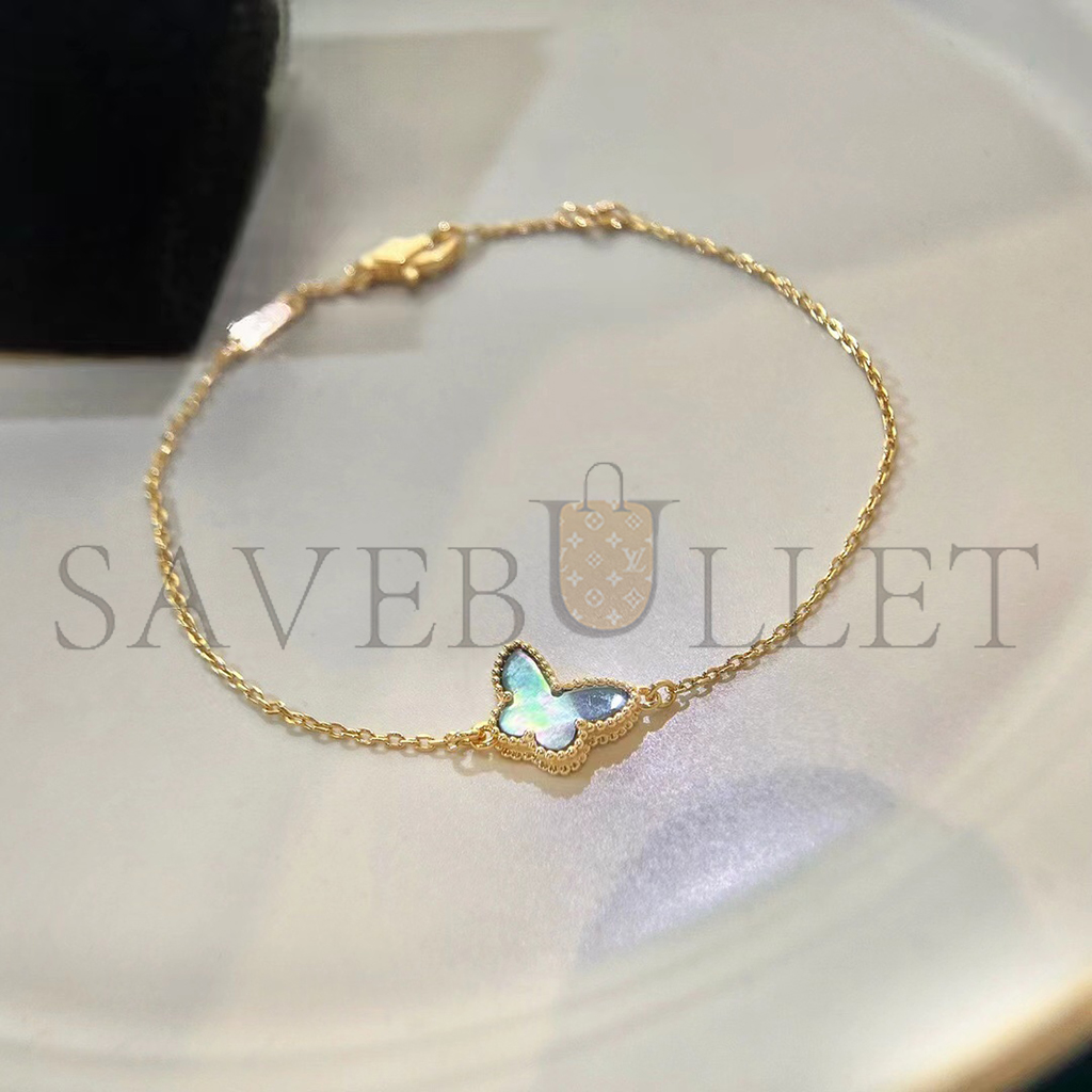 V*N CL*F arpels sweet alhambra butterfly bracelet - yellow gold, mother-of-pearl  vcarf69000