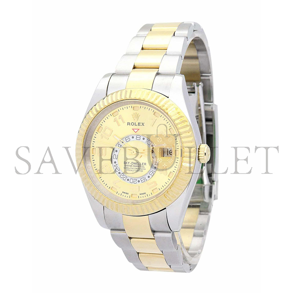 R*l*x sky-dweller 42mm gold dial watch 326938