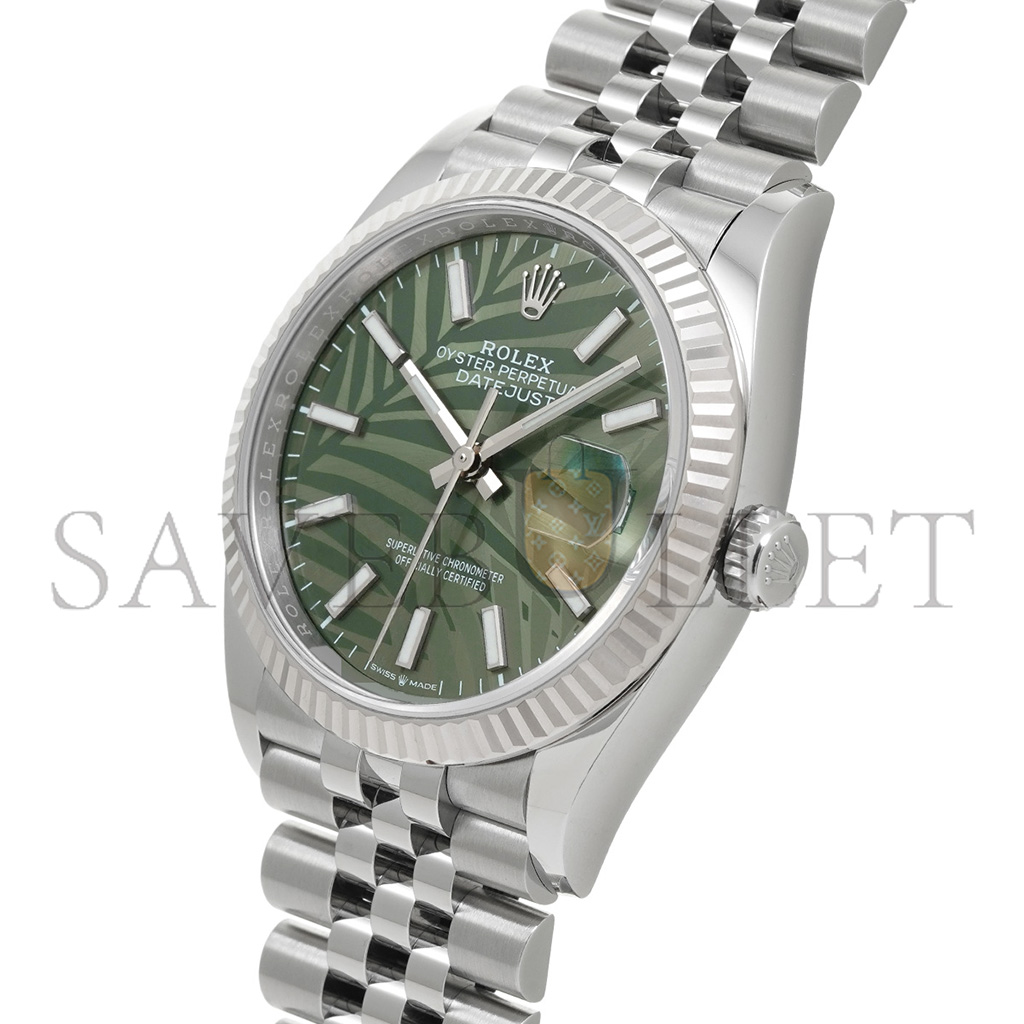 R*l*x datejust olive green palm theme 41mm watch 126234-0047