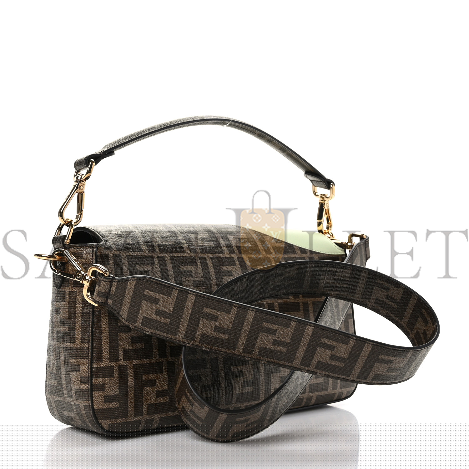 F**di glazed fabric ff 1974 hairdo girls inlay baguette mogano panna multicolor (27*15*6cm)