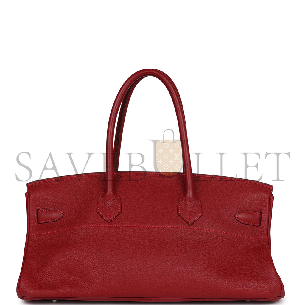 H**mes shoulder birkin 42 ruby red gold buckle bag 42632442553 (42*21*16cm)