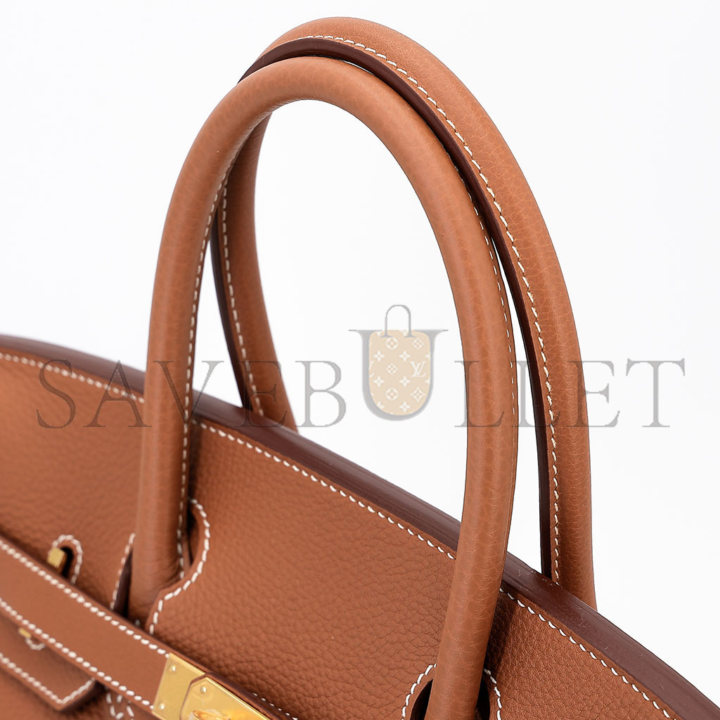 HERMÈS BIRKIN 30 TOGO LEATHER GOLDEN BROWN GOLD BUCKLE BAG 5375750663 (30*23*15cm)