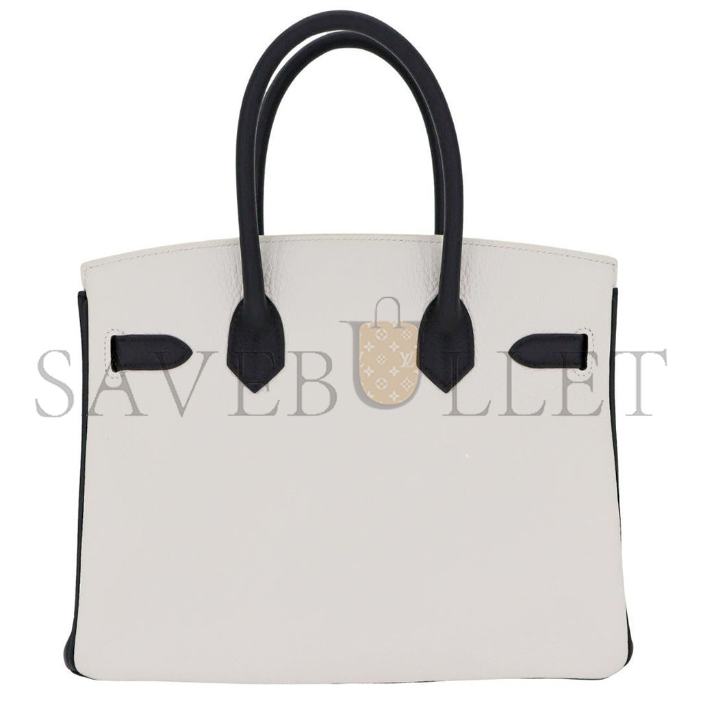 H**mes master birkin 30 togo leather milkshake white silver buckle bag 2632222857052 (30*23*15cm)