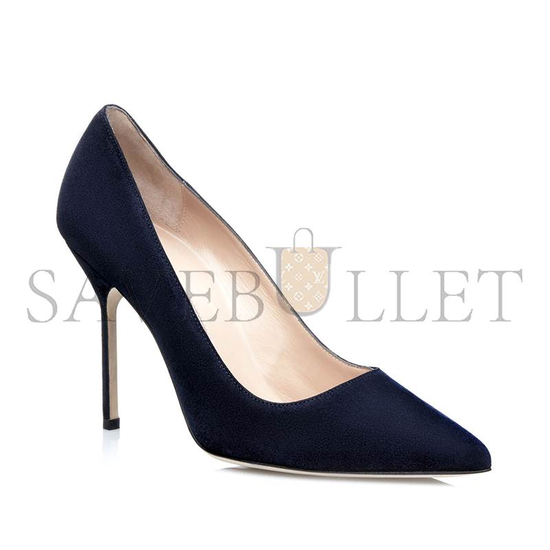 MANOLO BLAHNIK BB NAVY SUEDE POINTED TOE PUMPS 9XX-0417-0019