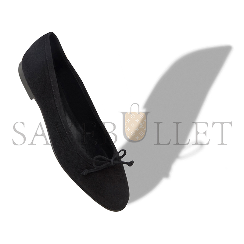 MANOLO BLAHNIK VERALLI BLACK SUEDE BALLERINA FLATS 223-1336-0009