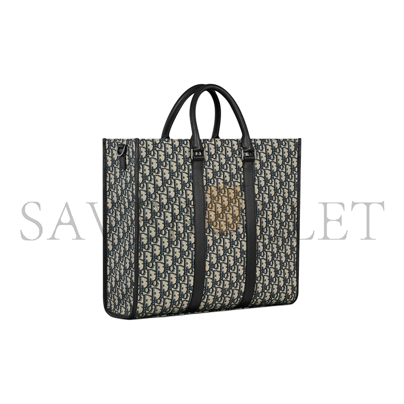 D*or east-west tote bag beige and black D*or oblique 1essh232yky-h27e (40.5*35*12cm)