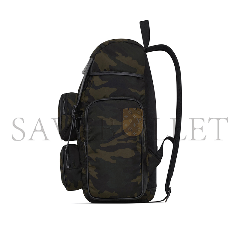 Y*L city multi-pocket backpack in smooth leather 215473399 (42*34*22cm)