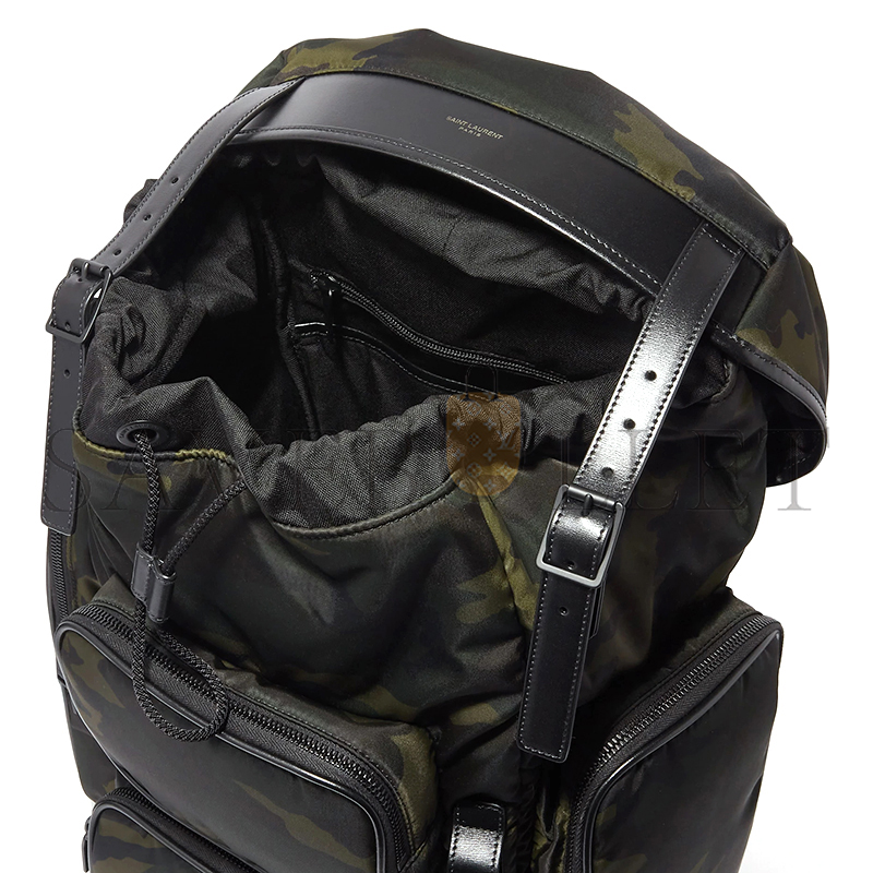 Y*L city multi-pocket backpack in smooth leather 215473399 (42*34*22cm)