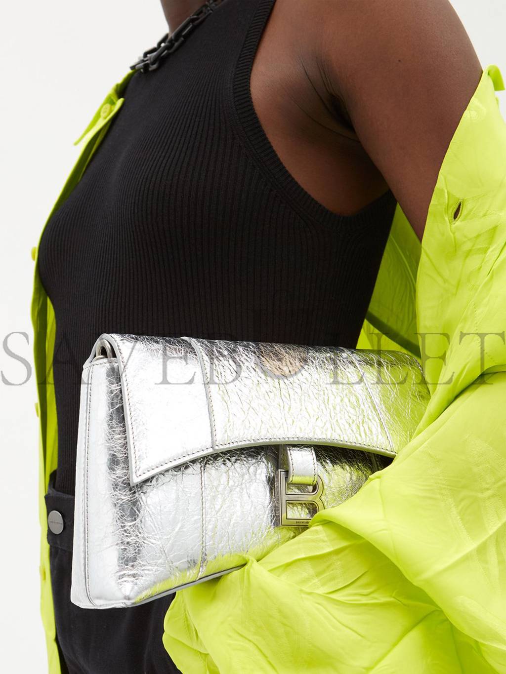 Ba*len*cia*ga silver downtown xs crocodile-effect leather shoulder bag matchesfashion us (25*16*6cm)