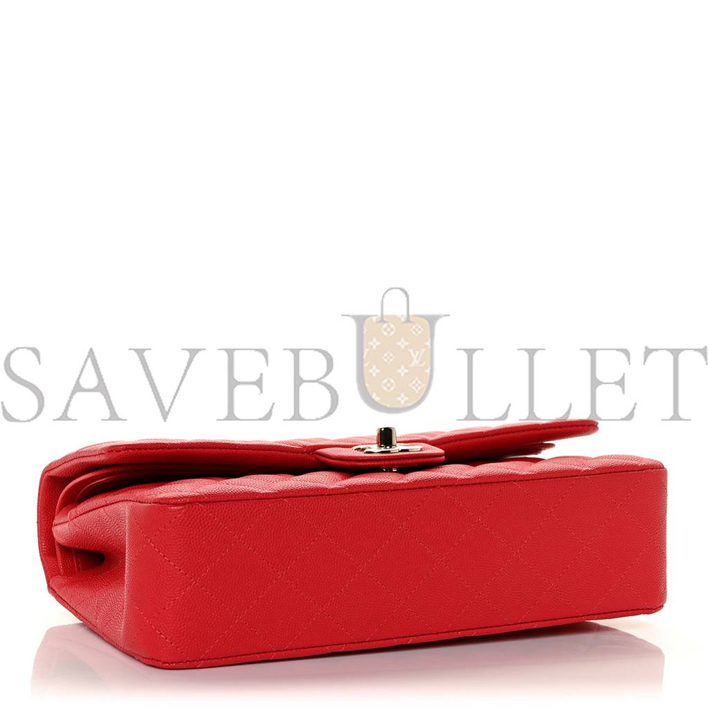 Ch*el caviar quilted medium double flap red rose gold hardware (25*15*6cm)