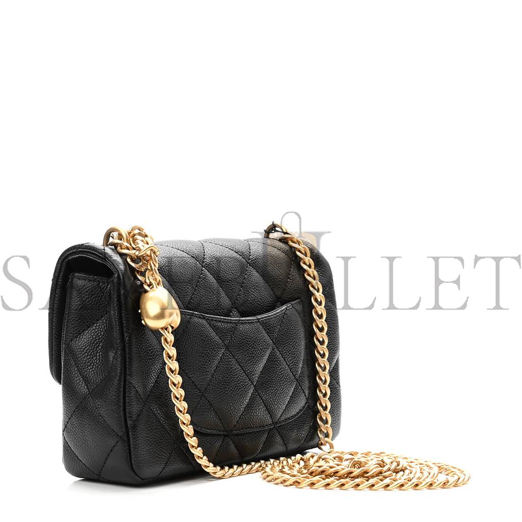 Ch*el caviar quilted sweetheart mini rectangular flap black gold hardware (18*12*6cm)