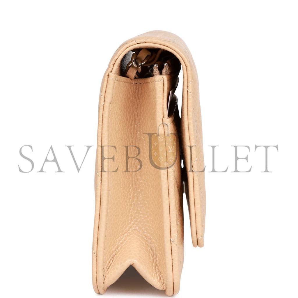Ch*el wallet on chain woc beige caviar silver hardware (19*12*4cm)