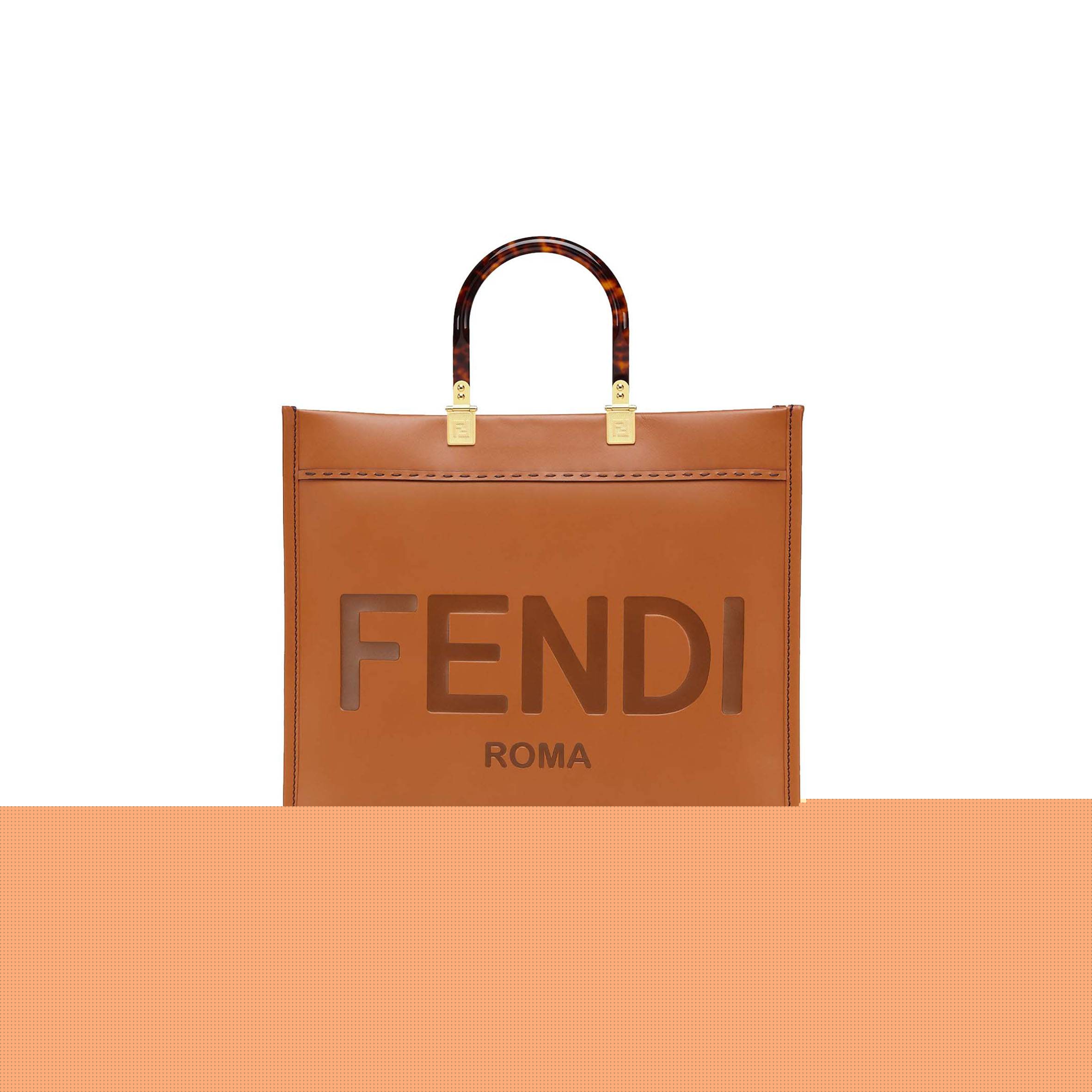F**di sunshine medium - brown leather shopper 8bh386abvlf0pwz (35*31*17cm)
