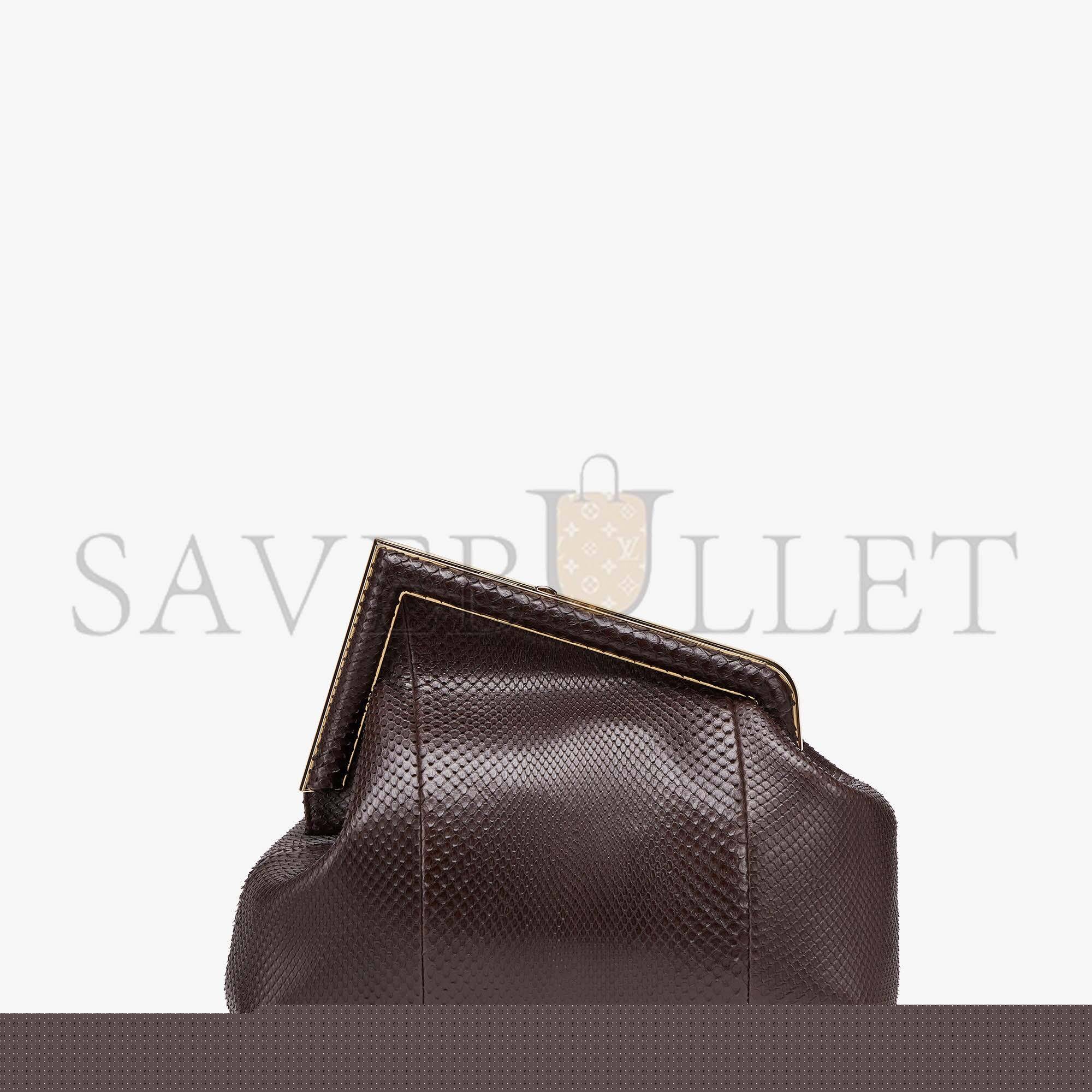 F**di first medium - dark brown python leather bag 8bp127ahn2f12g2 (32.5*23.5*15cm)