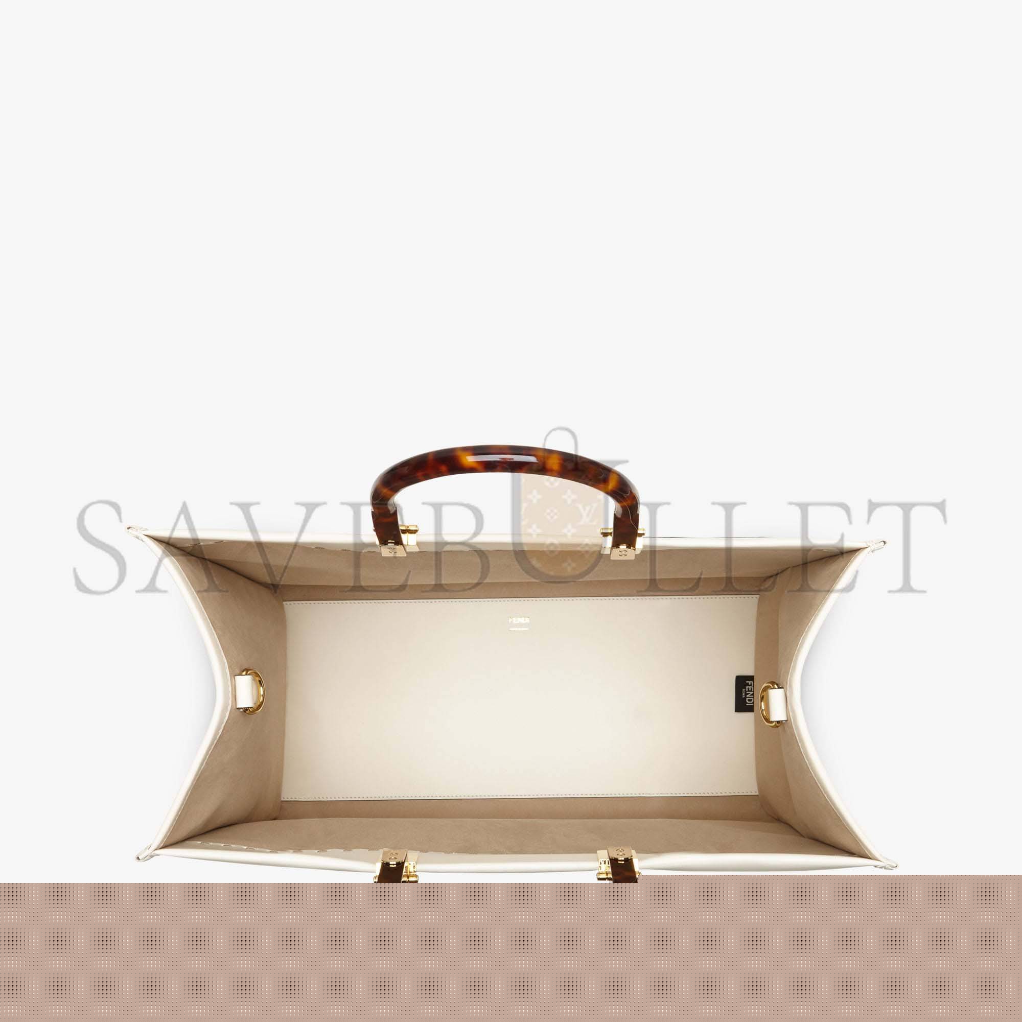 F**di sunshine medium - white leather shopper 8bh386abvlf0k7e (35*31*17cm)