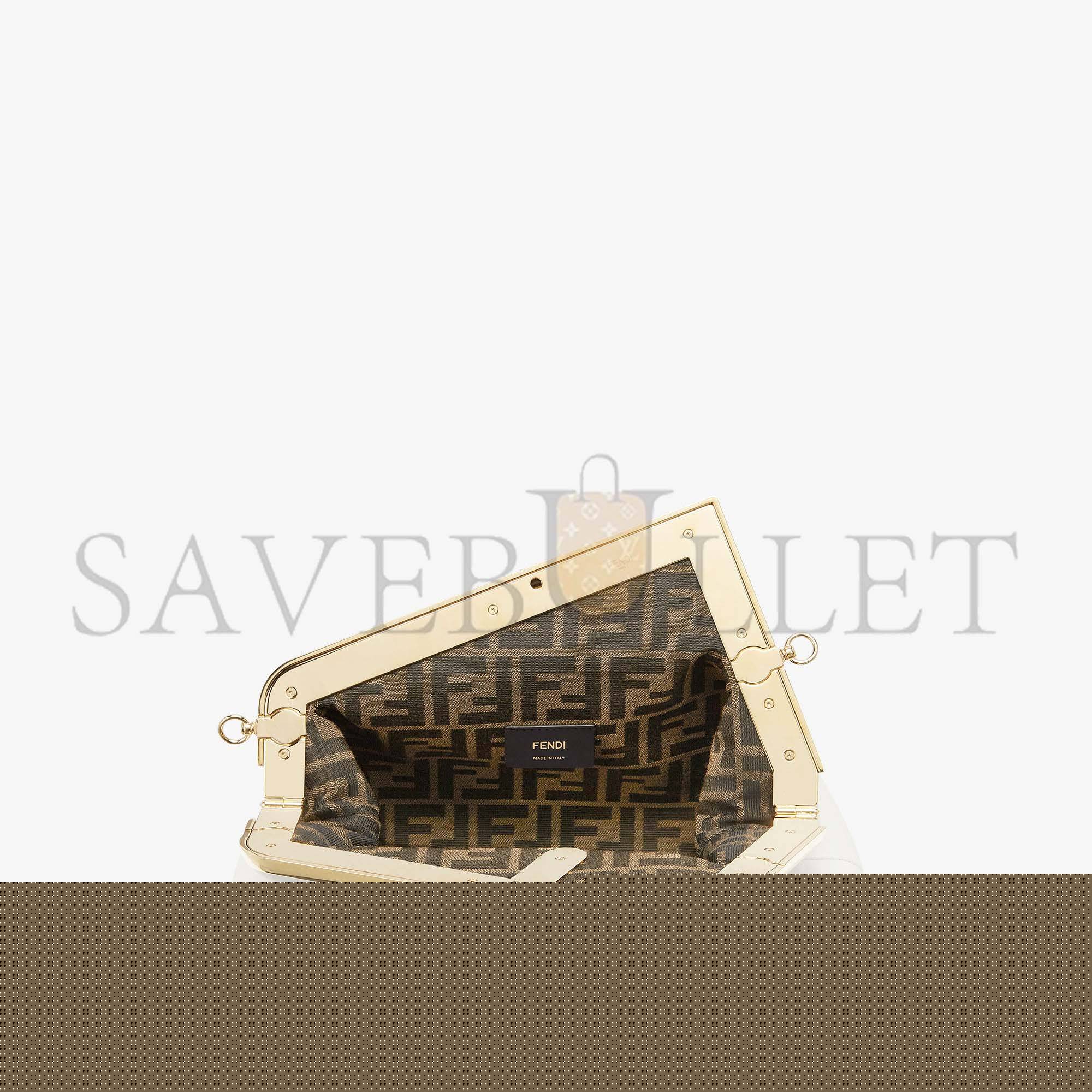 F**di first midi - white leather bag 8bp137abvef0qvl (30*20*14cm)