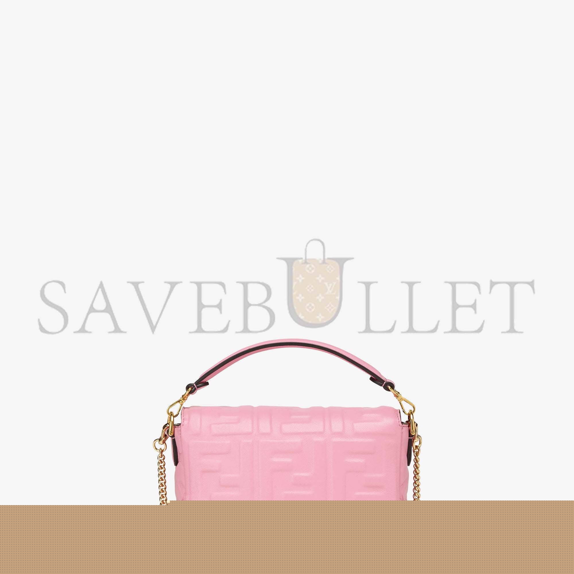 F**di baguette mini - pink nappa leather bag 8bs017a72vf1aqa (19*11.5*4cm)