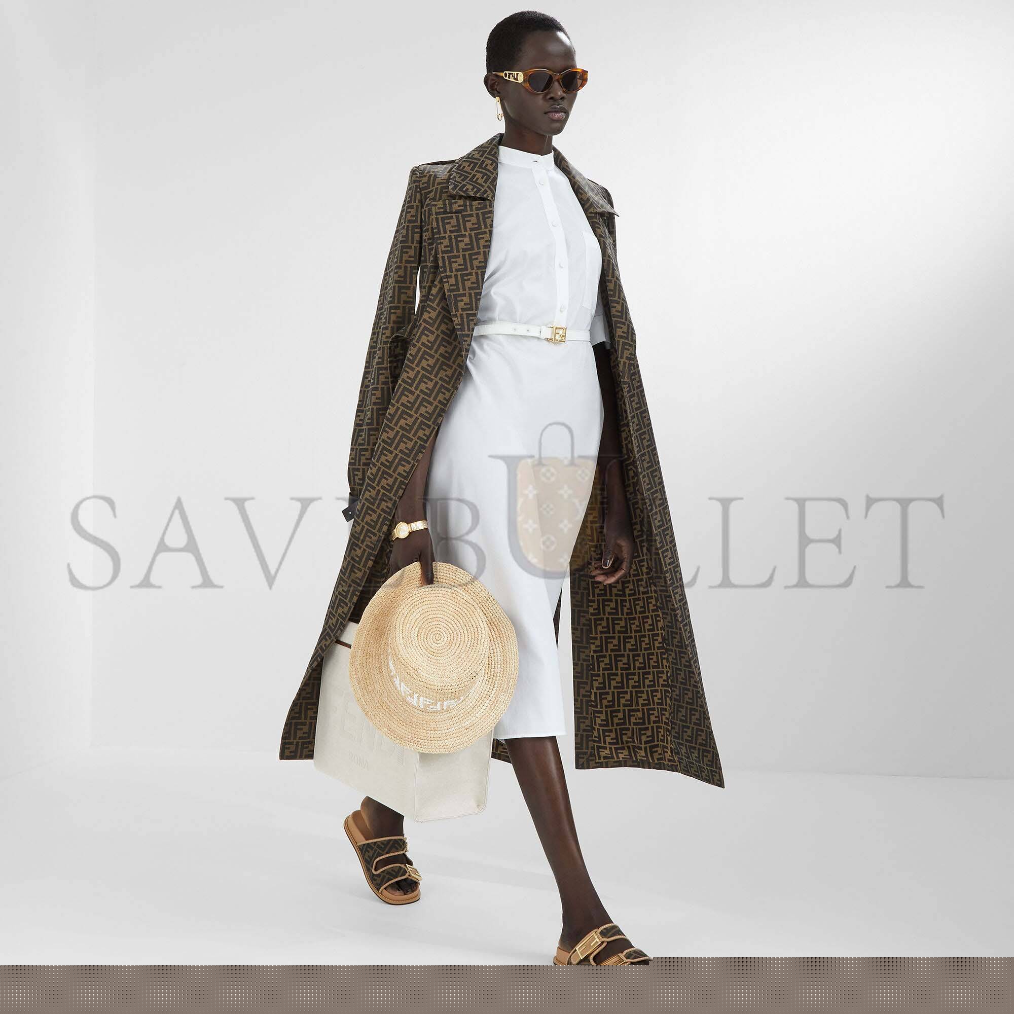 F**di sunshine medium - white canvas shopper 8bh386akbsf1hoc (35*31*17cm)