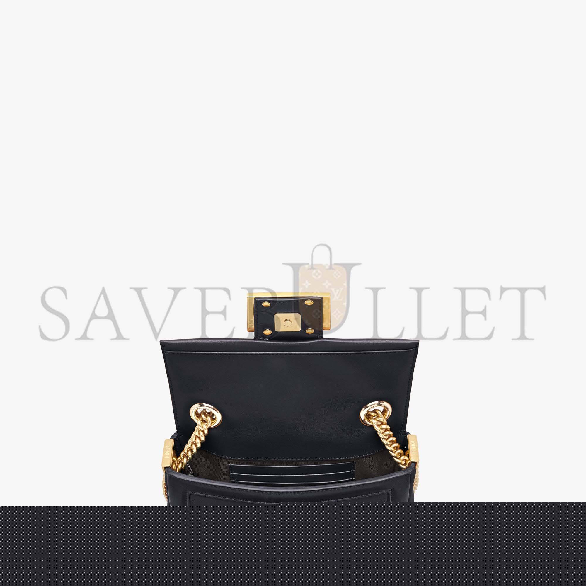 F**di mini baguette chain - black nappa leather bag 8bs045acnxf15zw (19*11.5*4cm)