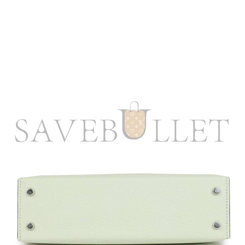 H**mes mini kelly sellier 20 vert fizz chevre palladium hardware (19*12*5.5cm)