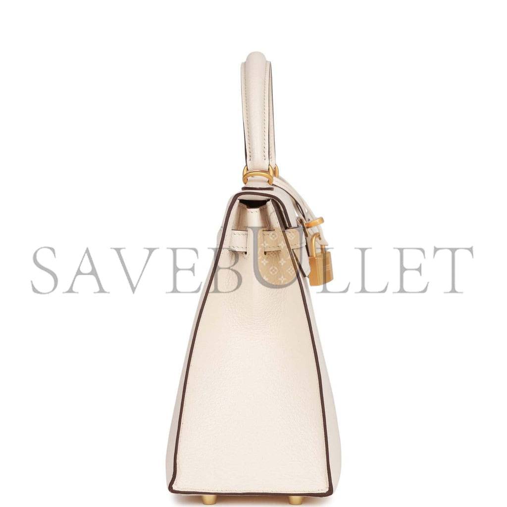 H**mes special order (hss) kelly sellier 25 nata verso epsom brushed gold hardware handmade (25*17*7cm)
