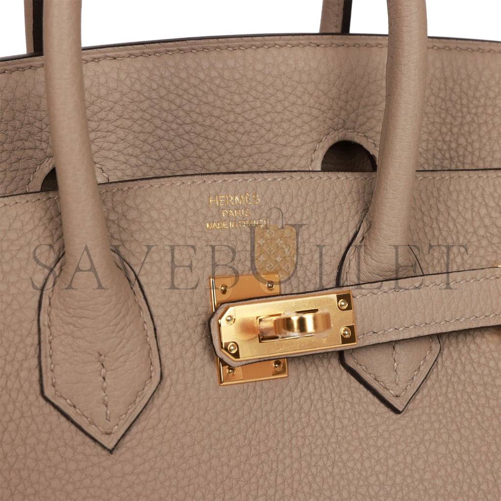 H**mes birkin 25 gris tourterelle togo gold hardware handmade (25cm)