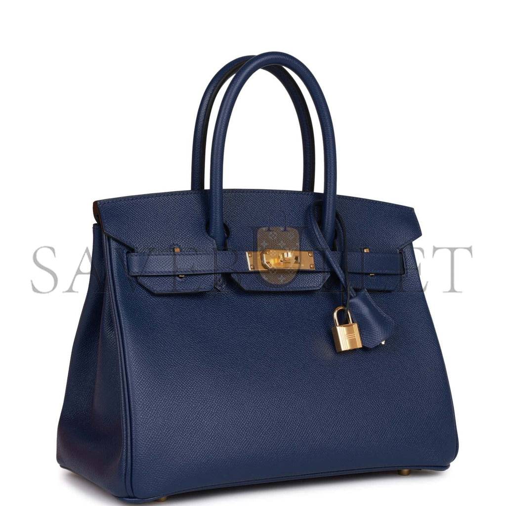 H**mes birkin 30 bleu saphir epsom gold hardware (30cm)