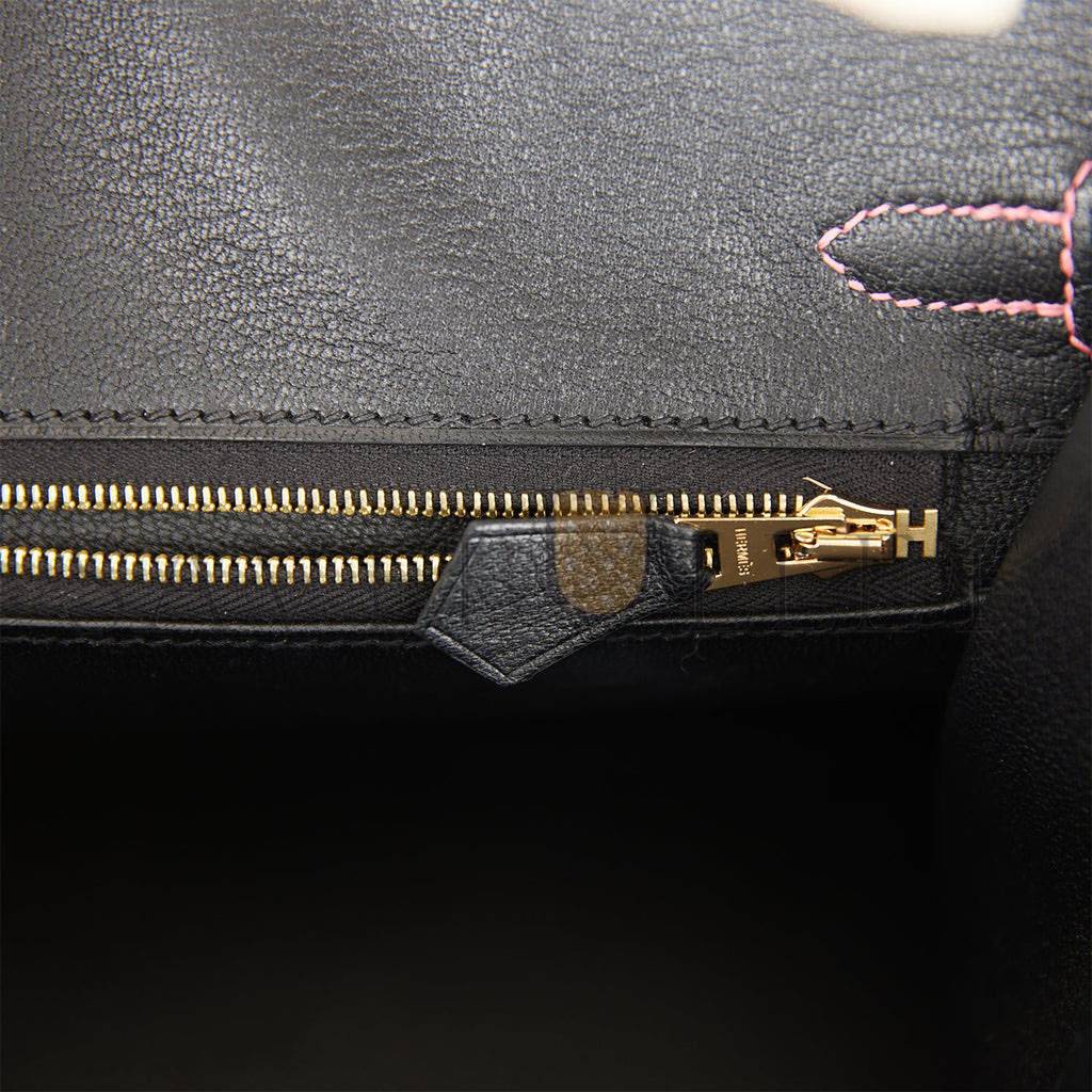 H**mes special order (hss) birkin sellier 25 nata and black epsom rose gold hardware (25cm)