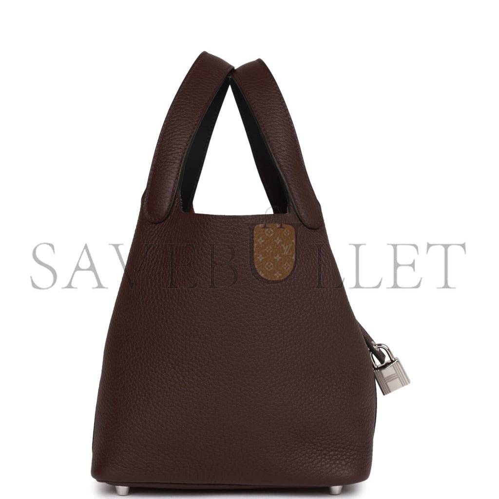 H**mes eclat picotin lock 18 rouge sellier clemence palladium hardware (22cm)