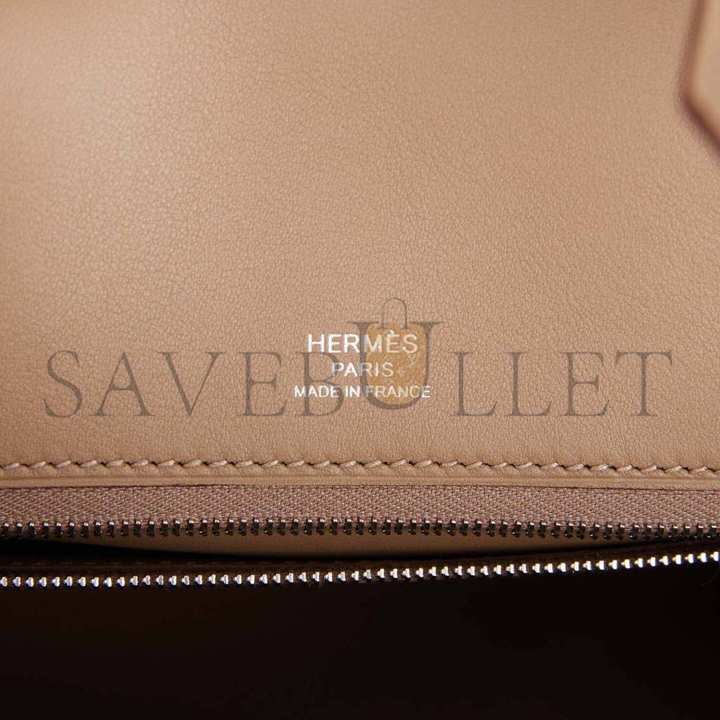 H**mes birkin 25 gris caillou grizzly and swift palladium hardware handmade (25cm)