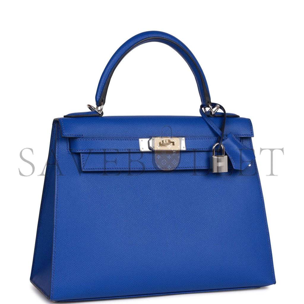 H**mes bleu royal epsom sellier kelly 28cm palladium hardware (28cm)