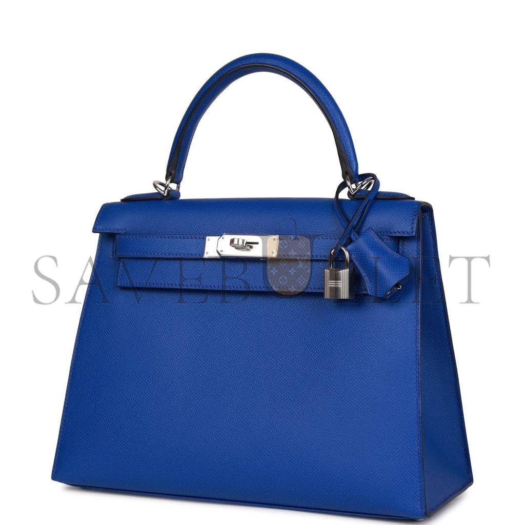 H**mes bleu royal epsom sellier kelly 28cm palladium hardware (28cm)