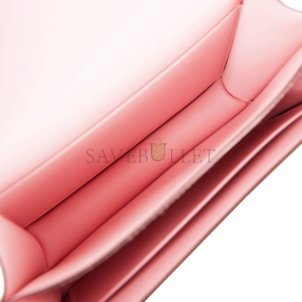 H**mes constance 18 rose sakura chevre palladium hardware 39692487491678 (18cm)