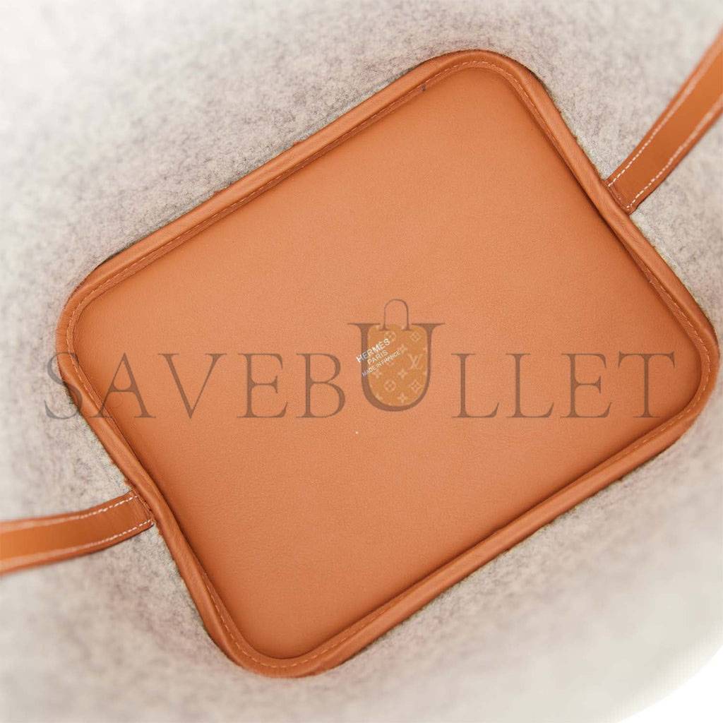 H**mes picotin lock 22 gris clair feutre and barenia palladium hardware (22*21*18cm)