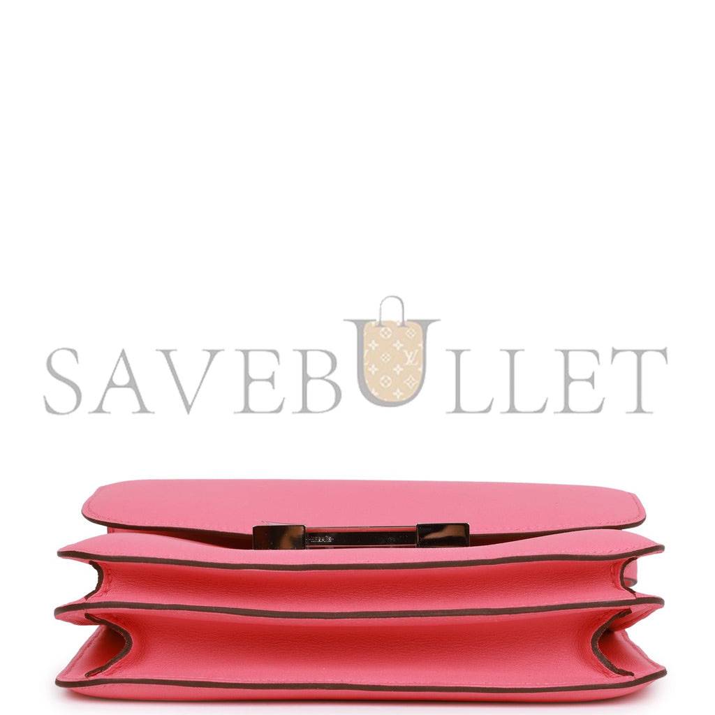 H**mes constance 18 rose azalee swift palladium hardware 39827910099038 (18cm)