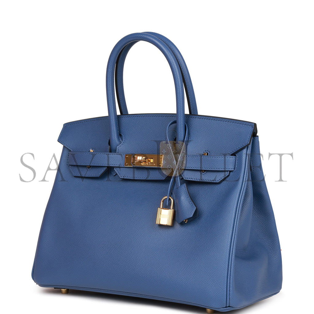 H**mes birkin 30 bleu brighton epsom gold hardware (25cm)