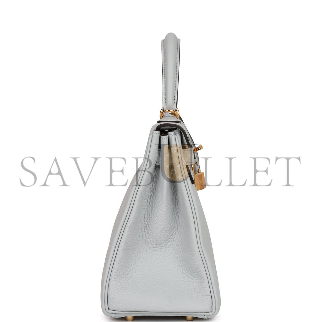 H**mes kelly retourne 28 bleu pale clemence gold hardware (28*22*10cm)