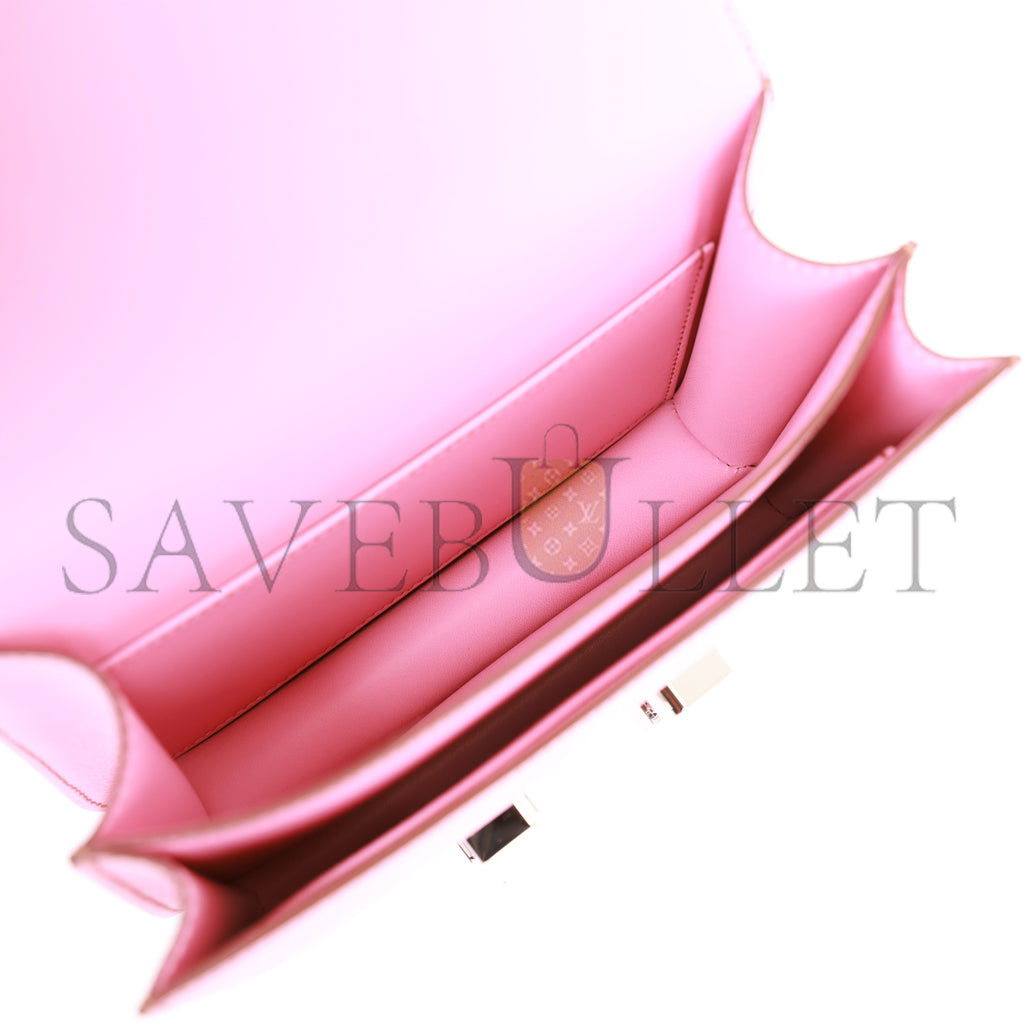 H**mes constance 18 bubblegum epsom palladium hardware (18cm)