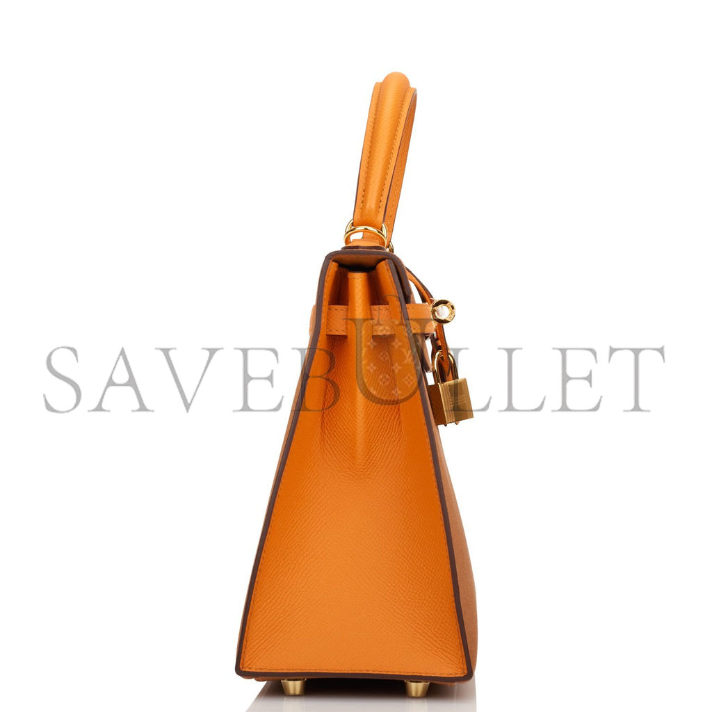 H**mes special order (hss) kelly sellier 25 gold and apricot epsom gold hardware handmade (25*17*7cm)