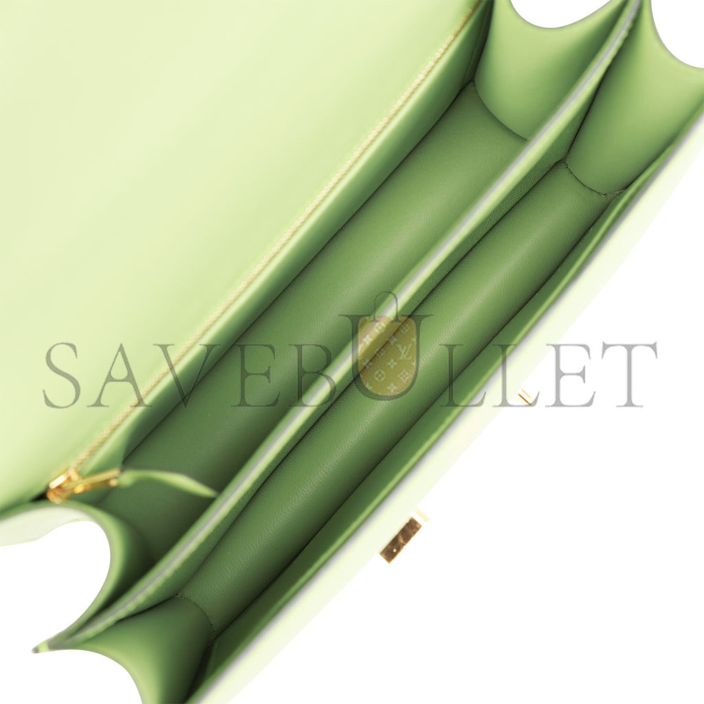 H**mes constance 24 vert criquet epsom gold hardware (24cm)