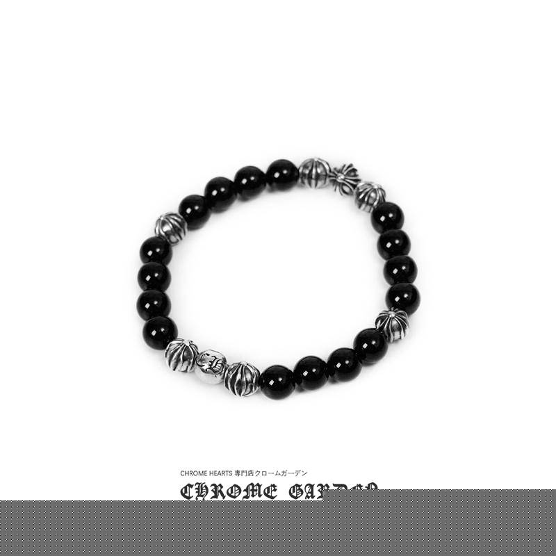 Ch**me He**ts onyx bead bracelet 8mm (8 silver beads)