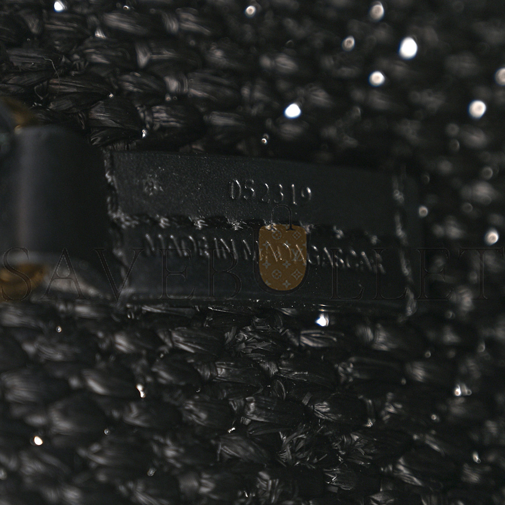 l*ew* raffia small paula ibiza logo tote black white (23*19*10cm)