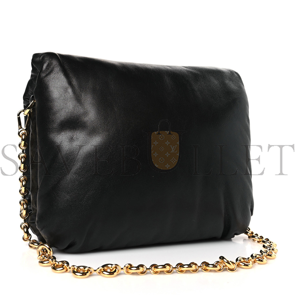 l*ew* lambskin small goya puffer bag black (23*17*10cm)
